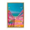 Stupell Industries Retro Pink Beach Stairs Black Framed Floater Canvas Wall Art, design by LSR Design Studio